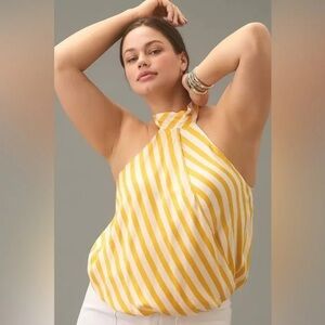 Anthropologie | Maeve Halter Scarf Bubble-Hem Tank XL